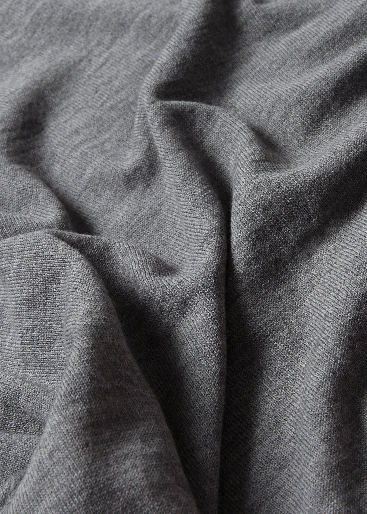 KASPAR longsleeve polo eco merino melange grey