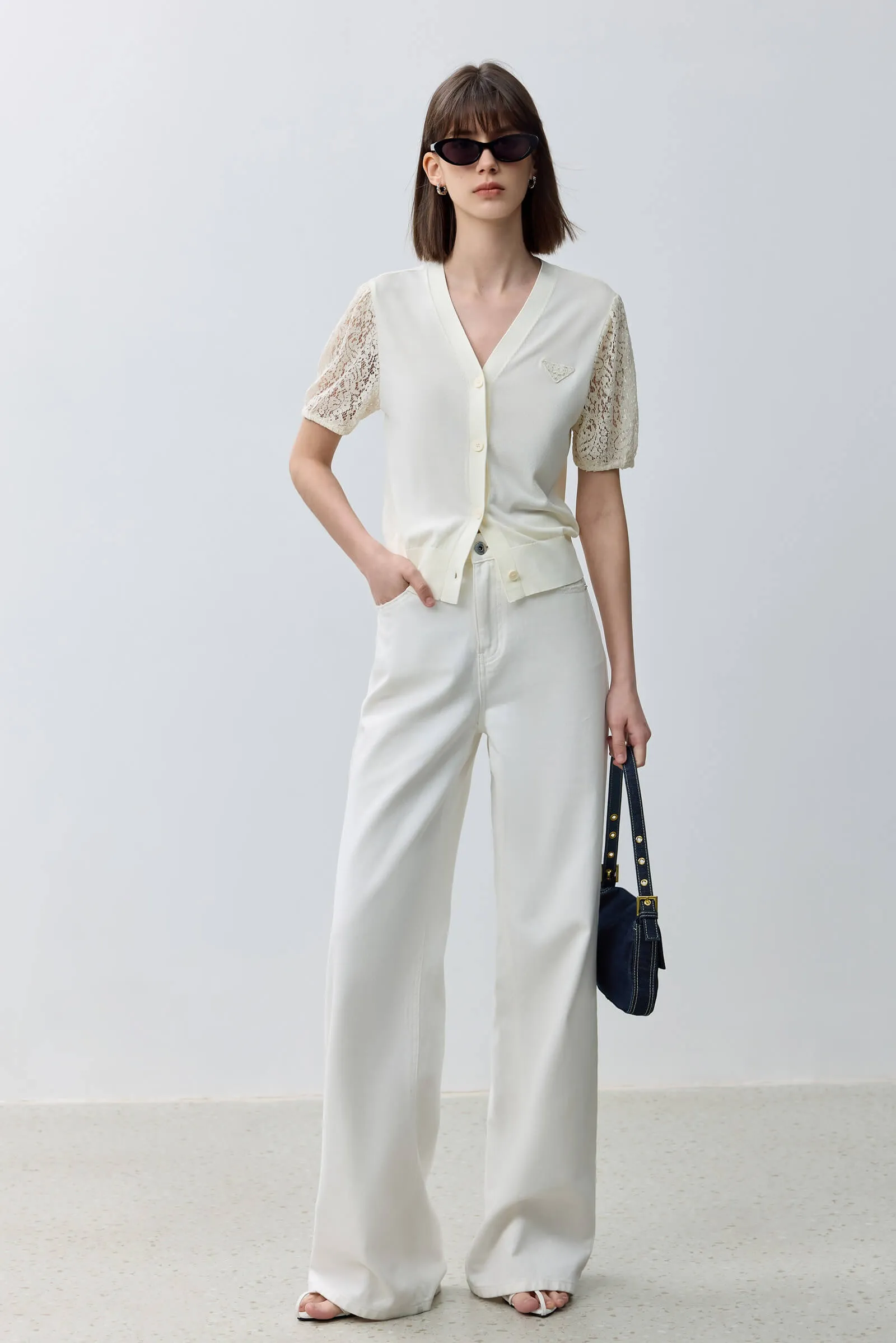 LILY V-Neck Puff Sleeve Knit Top