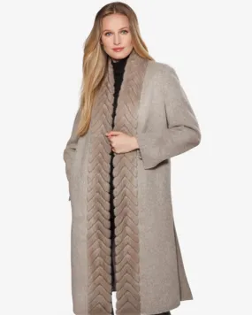 LINDA RICHARDS | Mink Cashmere Coat | Taupe