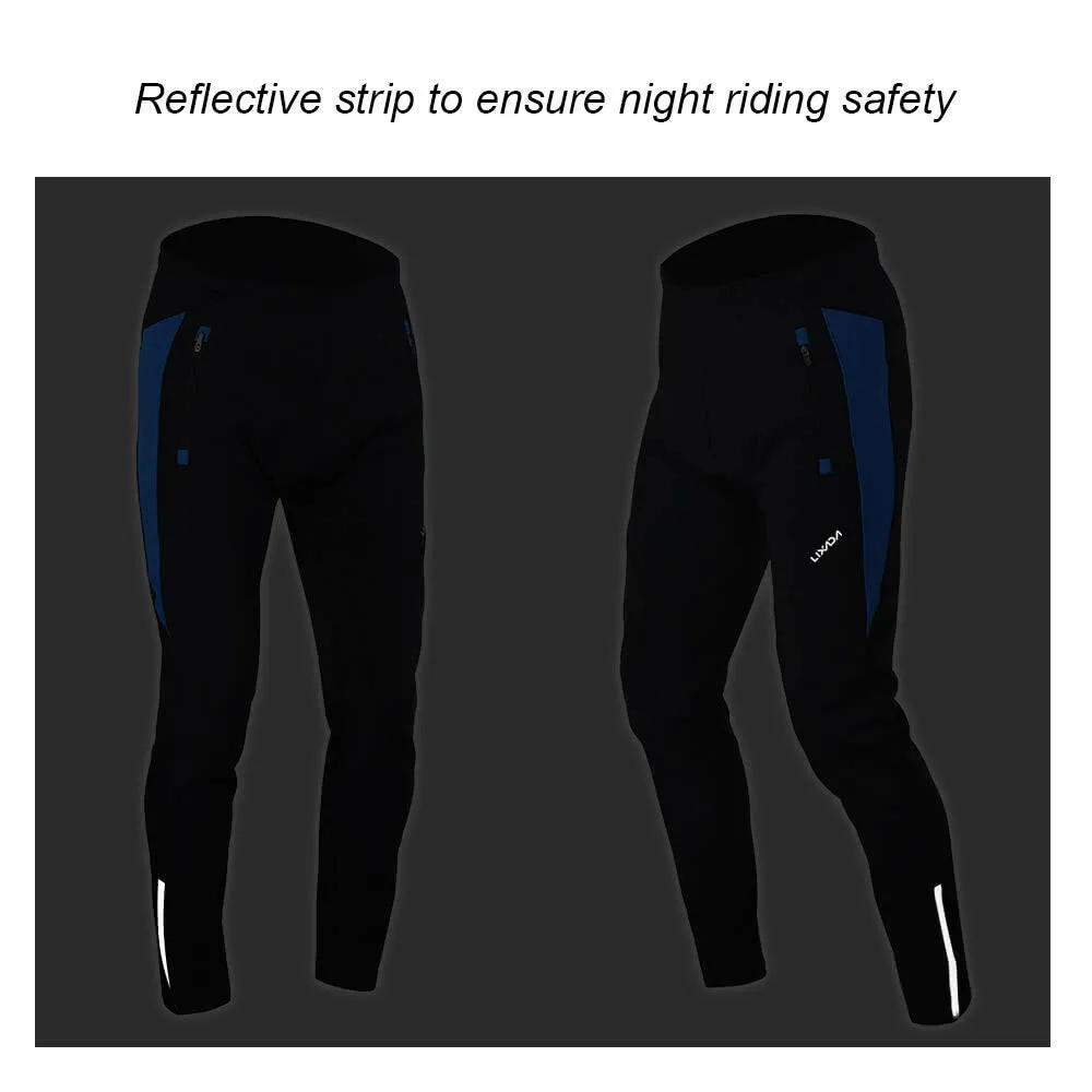 Lixada Men's Outdoor Cycling Pants Winter Thermal Breathable Comfortable Trousers with Padded Cushion Riding Sportswear