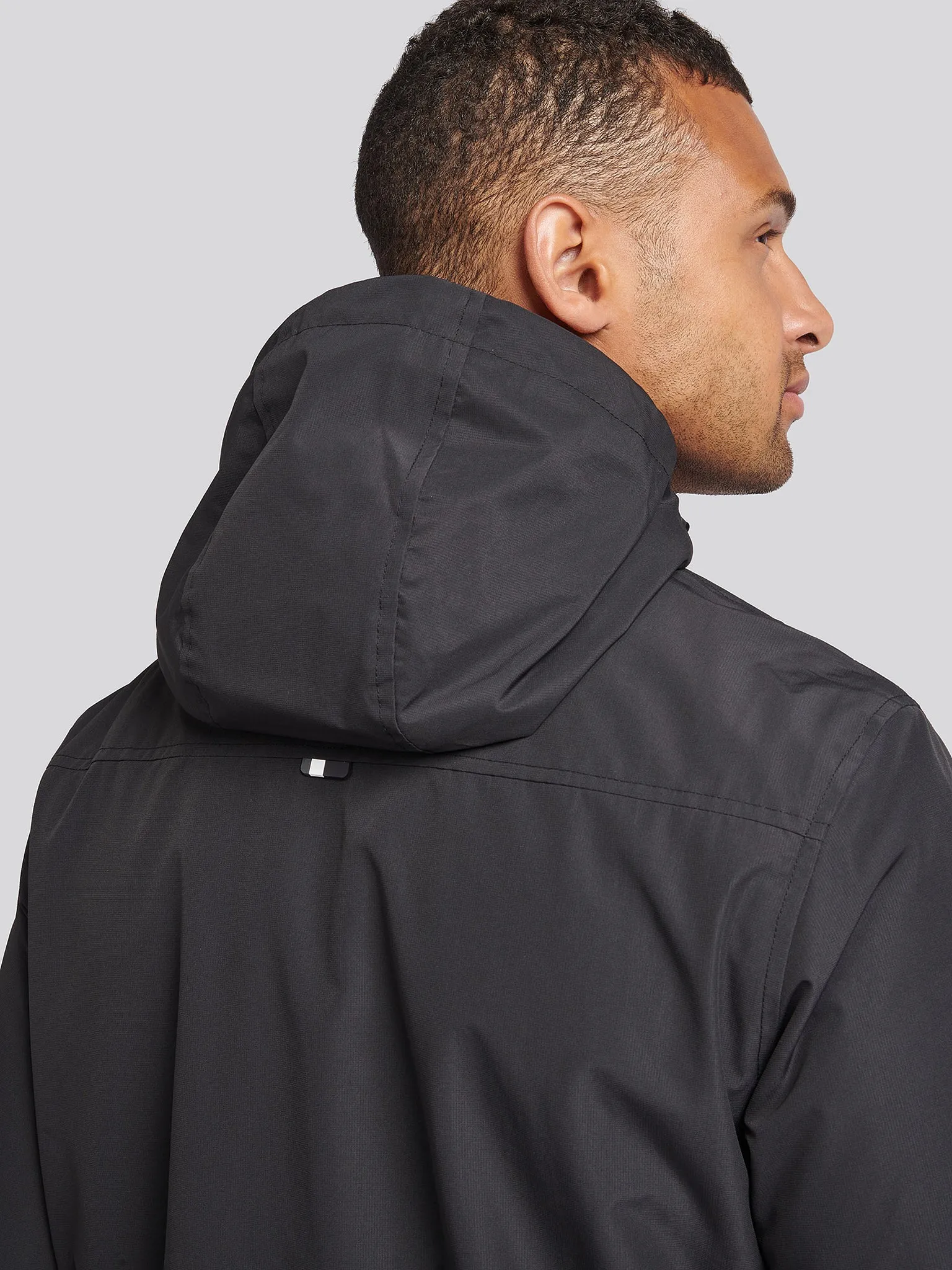 Mens Fleece Lined Windbreaker in Black