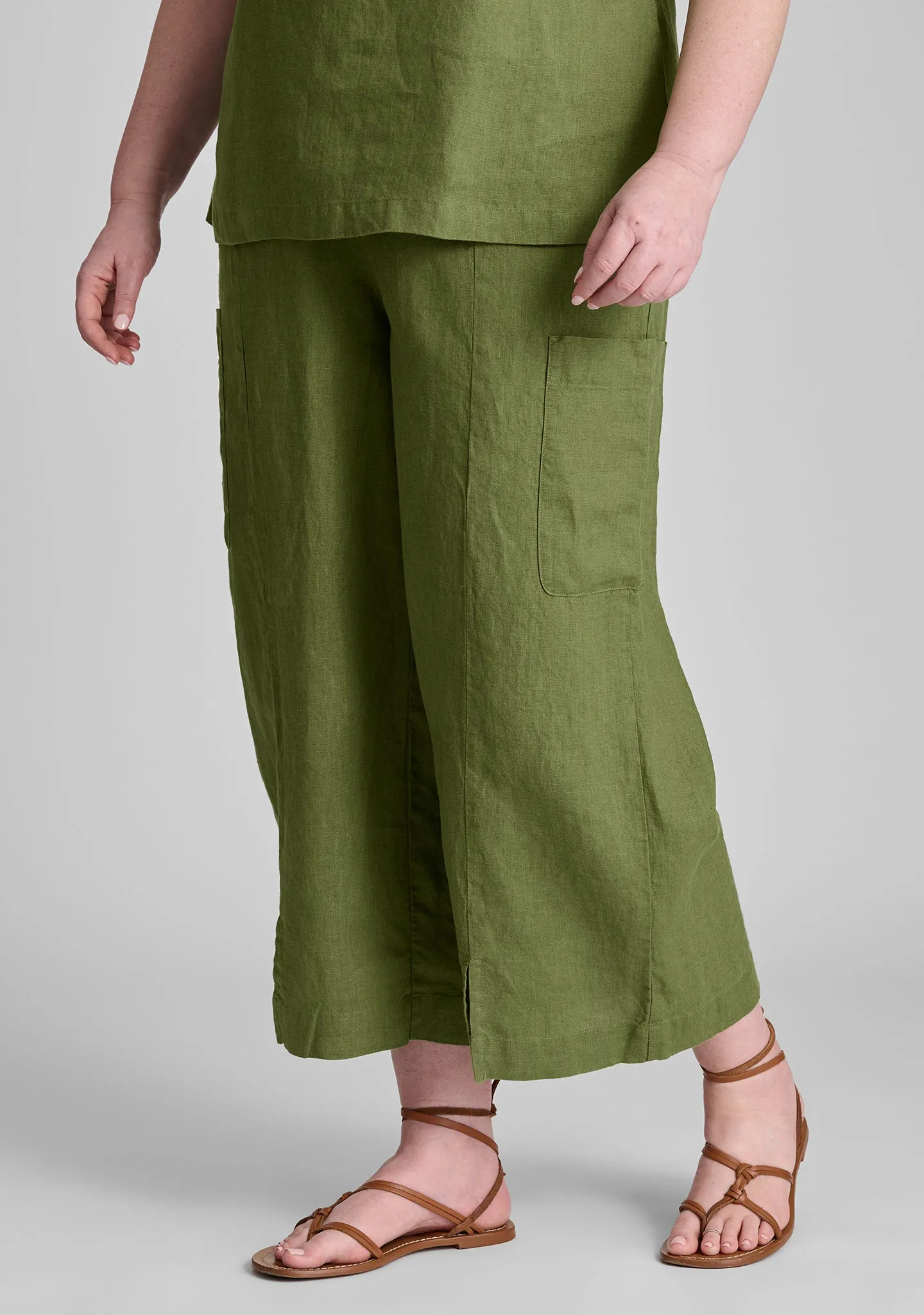 Modern Flood - Linen Pants With Elastic Waist