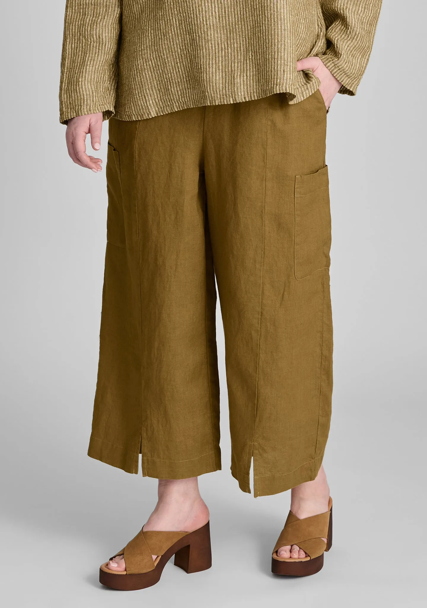 Modern Flood - Linen Pants With Elastic Waist