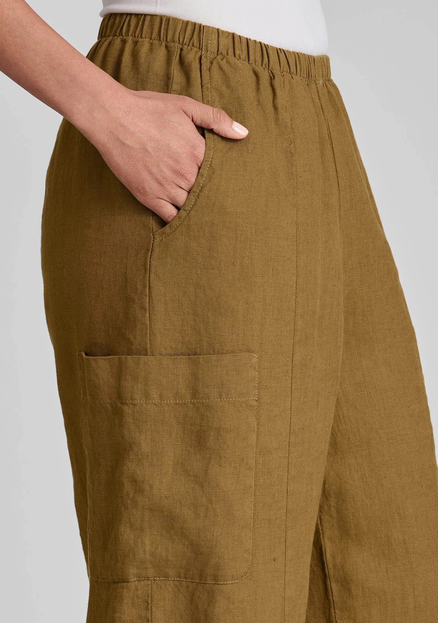 Modern Flood - Linen Pants With Elastic Waist
