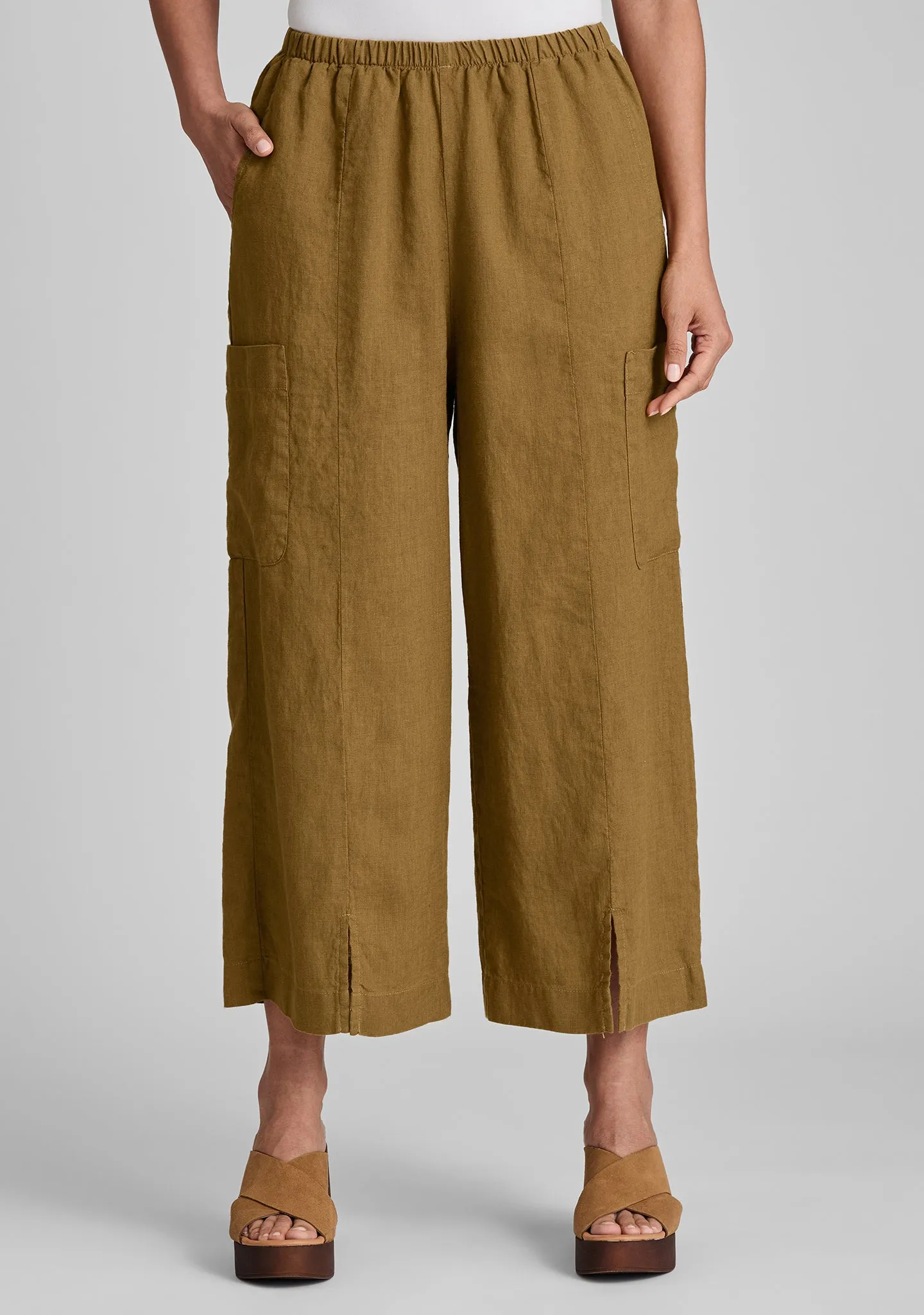 Modern Flood - Linen Pants With Elastic Waist