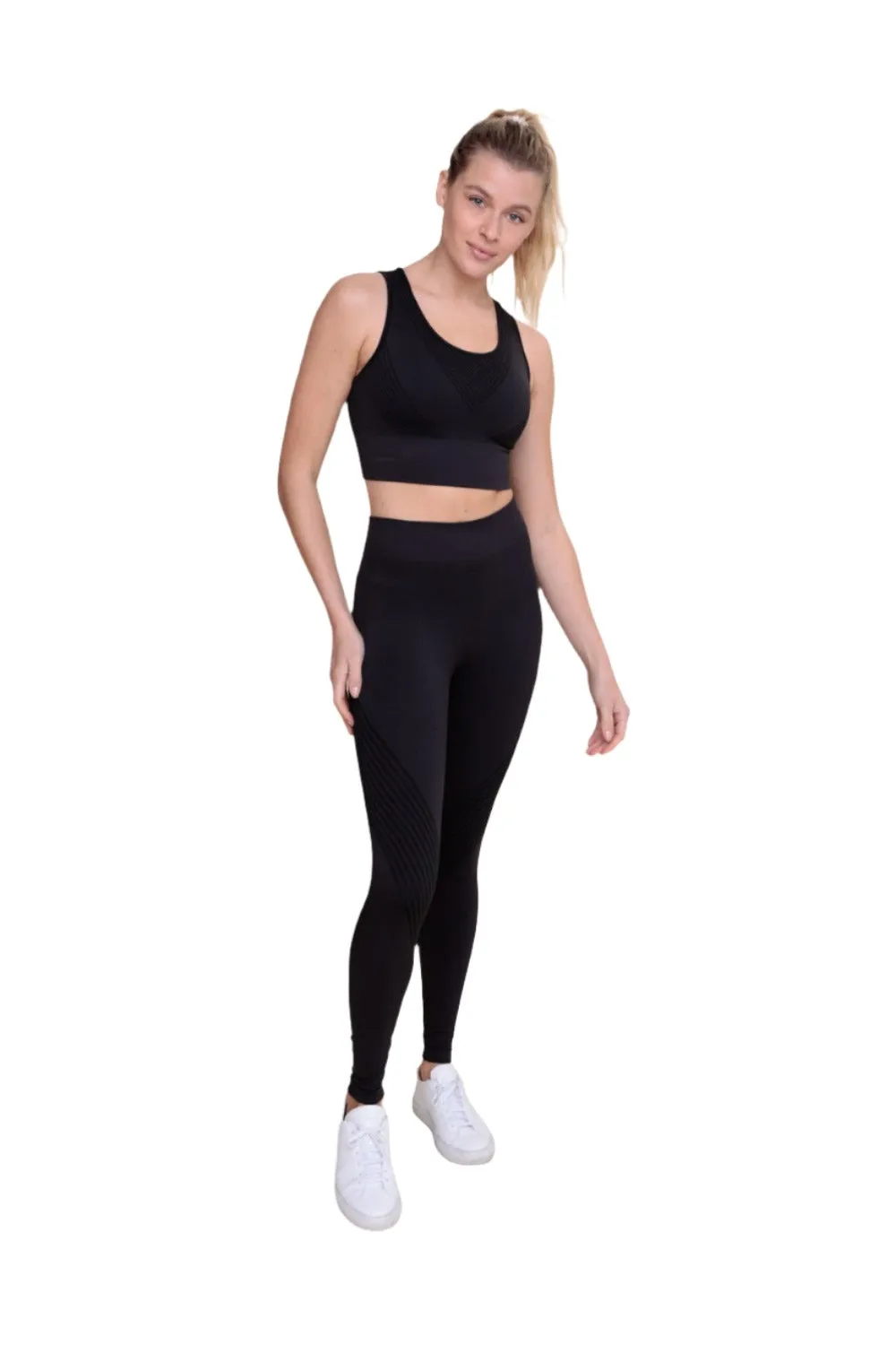 Mono B Seamless Striped High-Waist Leggings APH-A0888