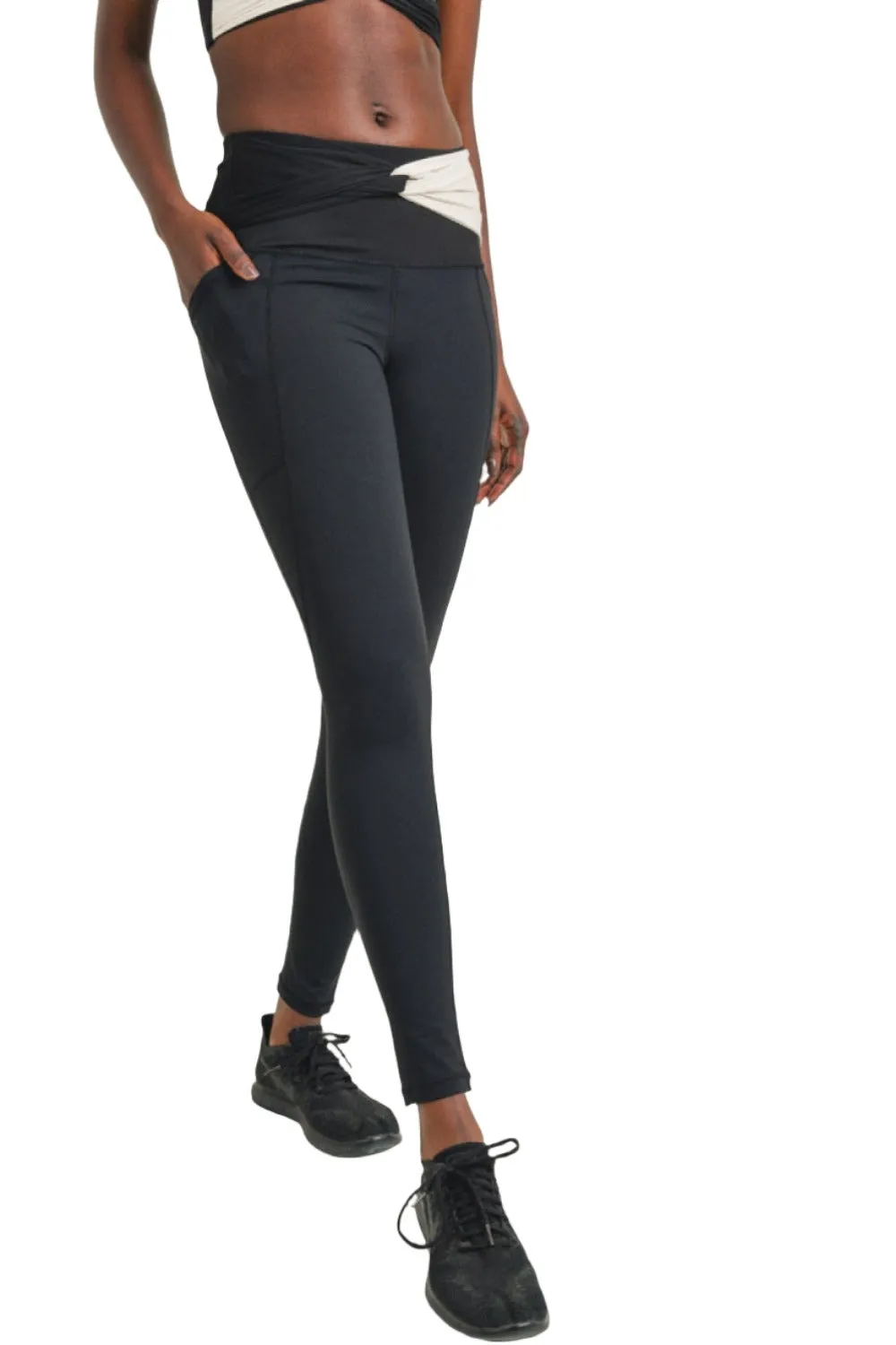 Mono B Split Twisted High Waist Leggings APH2969