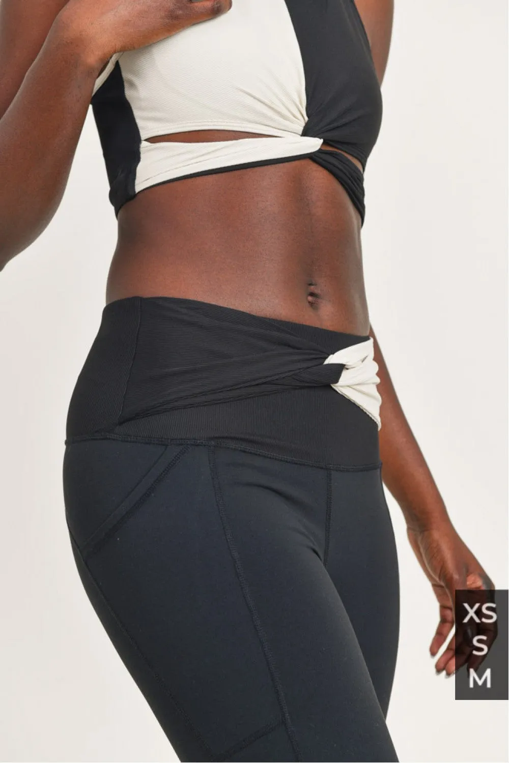 Mono B Split Twisted High Waist Leggings APH2969