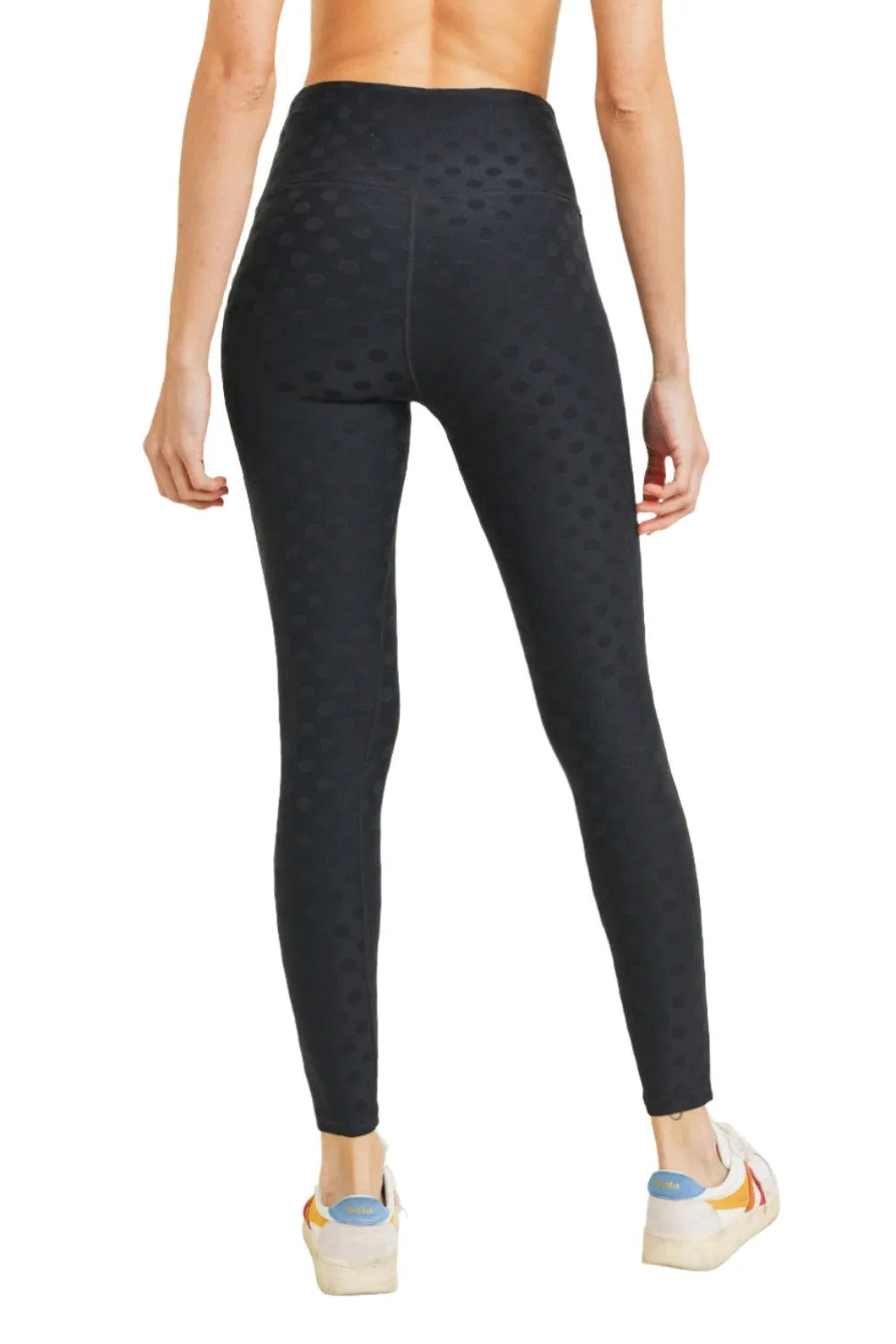 Mono B Textured Polka dot Jacquard TACTEL® High Waist Leggings APH8088