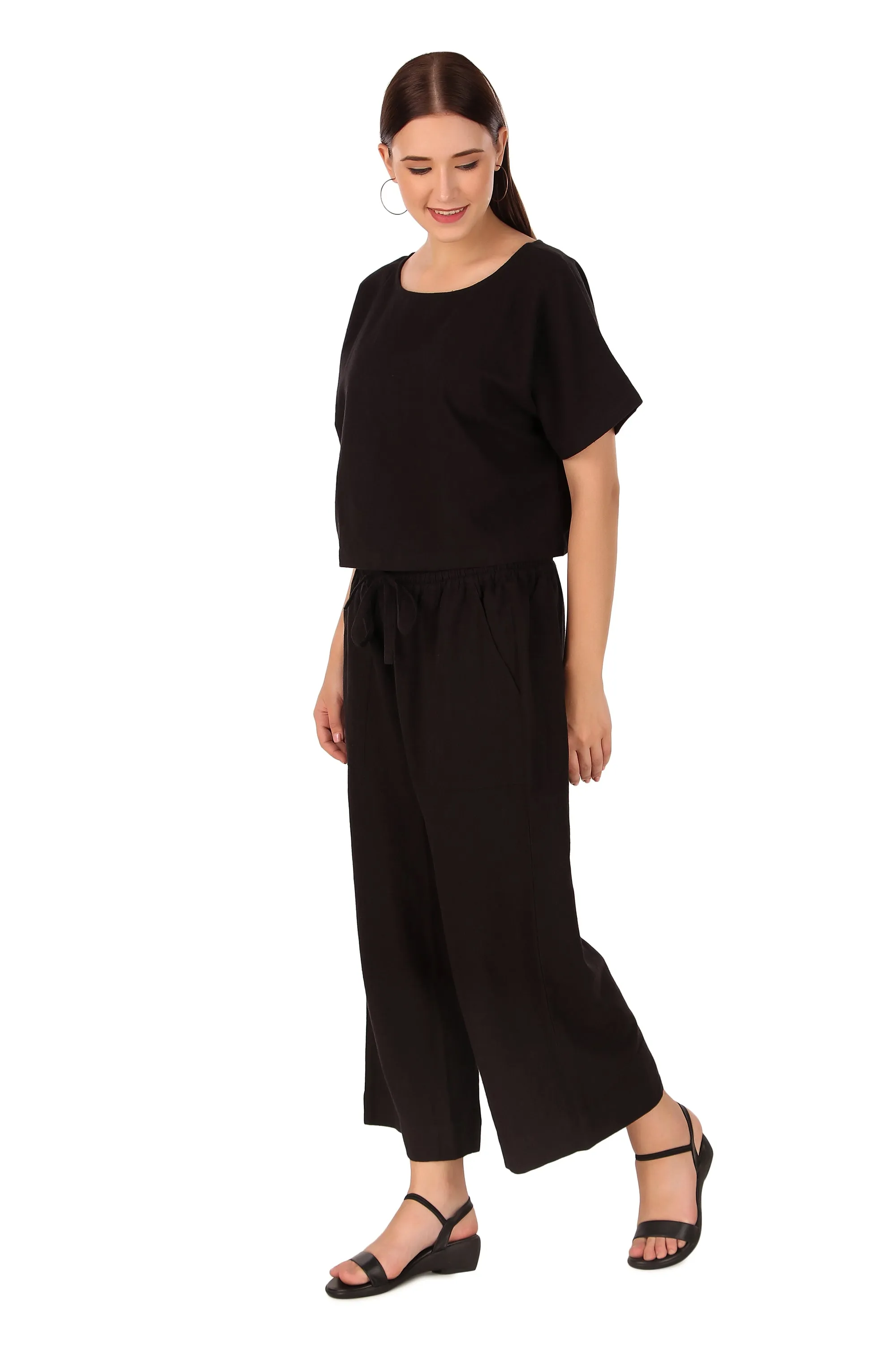 NEW! Cotton Hemp Pants Black
