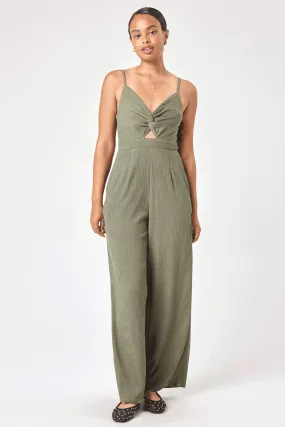 Olive Twist Crinkle Jumpsuit