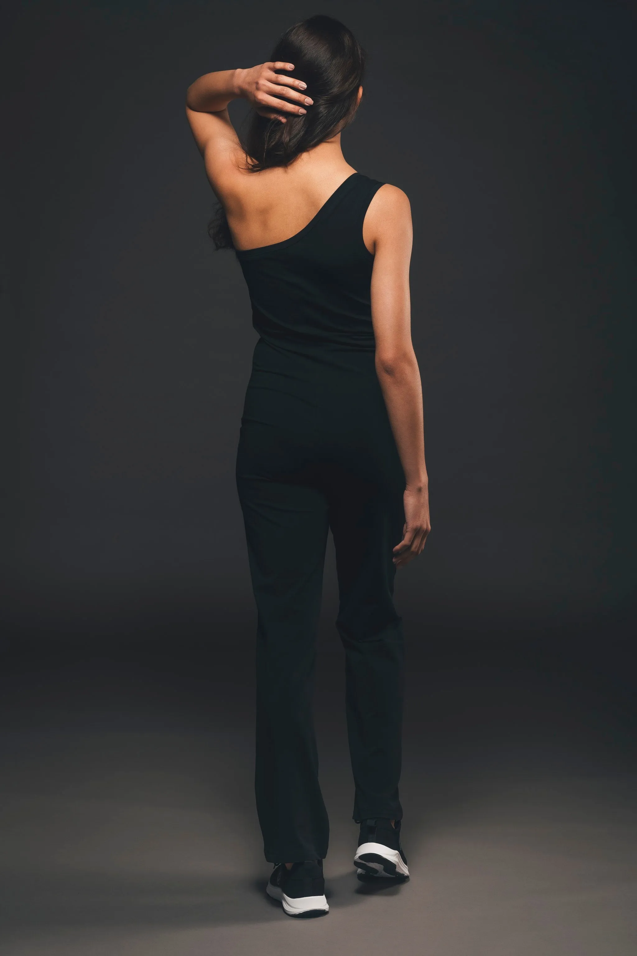 One Shoulder Jumpsuit in Black
