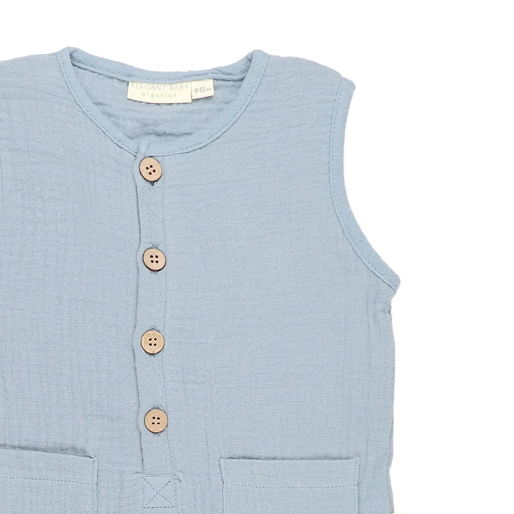 Organic Muslin Jumpsuit Ocean Adventure