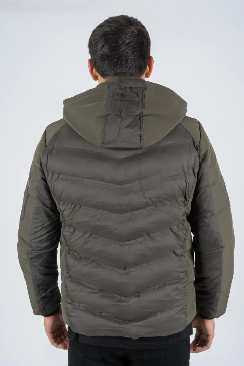 Platini Jeans Mens Active Multi Fabric Padded Jacket (ARMY)