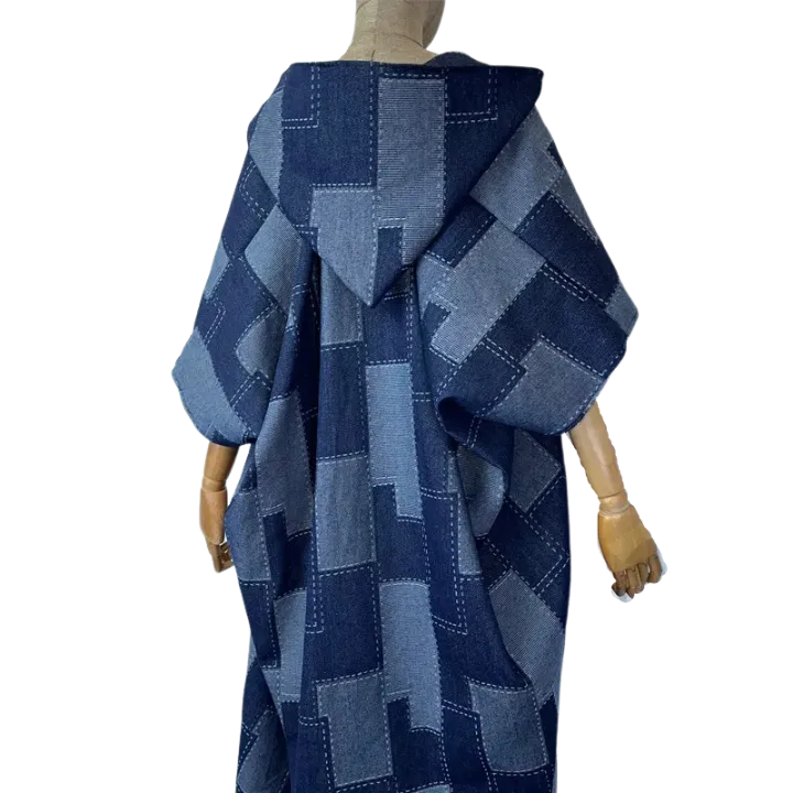 Pre Order:  Cozy Denim Hooded Maxi Cardigan - WINI