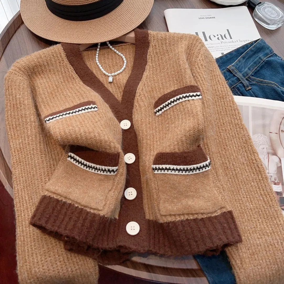 Pre Order:  Vintage Long Sleeve V-Neck Cardigan