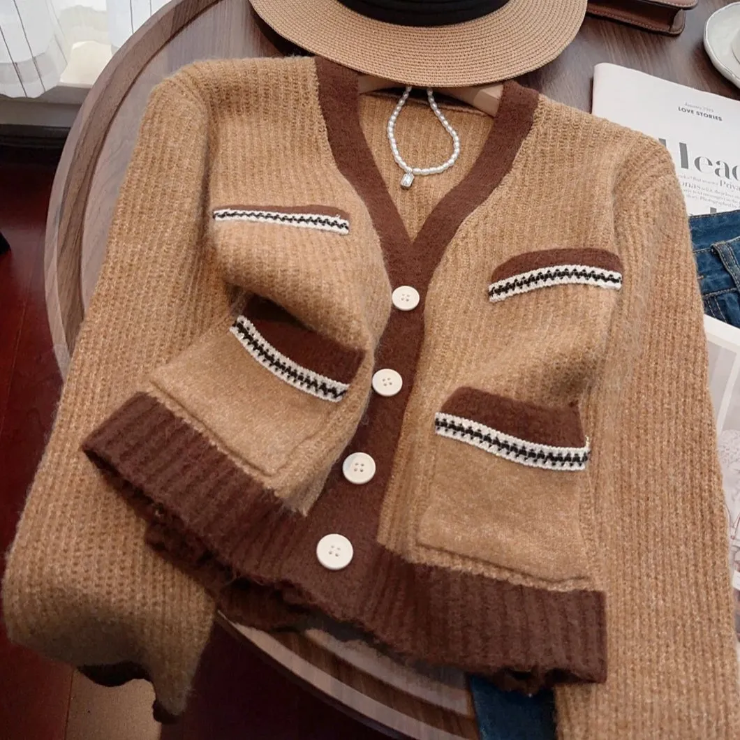Pre Order:  Vintage Long Sleeve V-Neck Cardigan