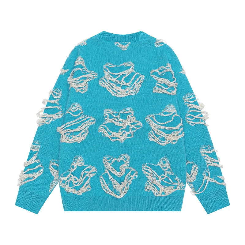 Pulled | Fringe Pattern Loose Jumper