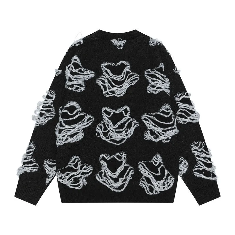 Pulled | Fringe Pattern Loose Jumper
