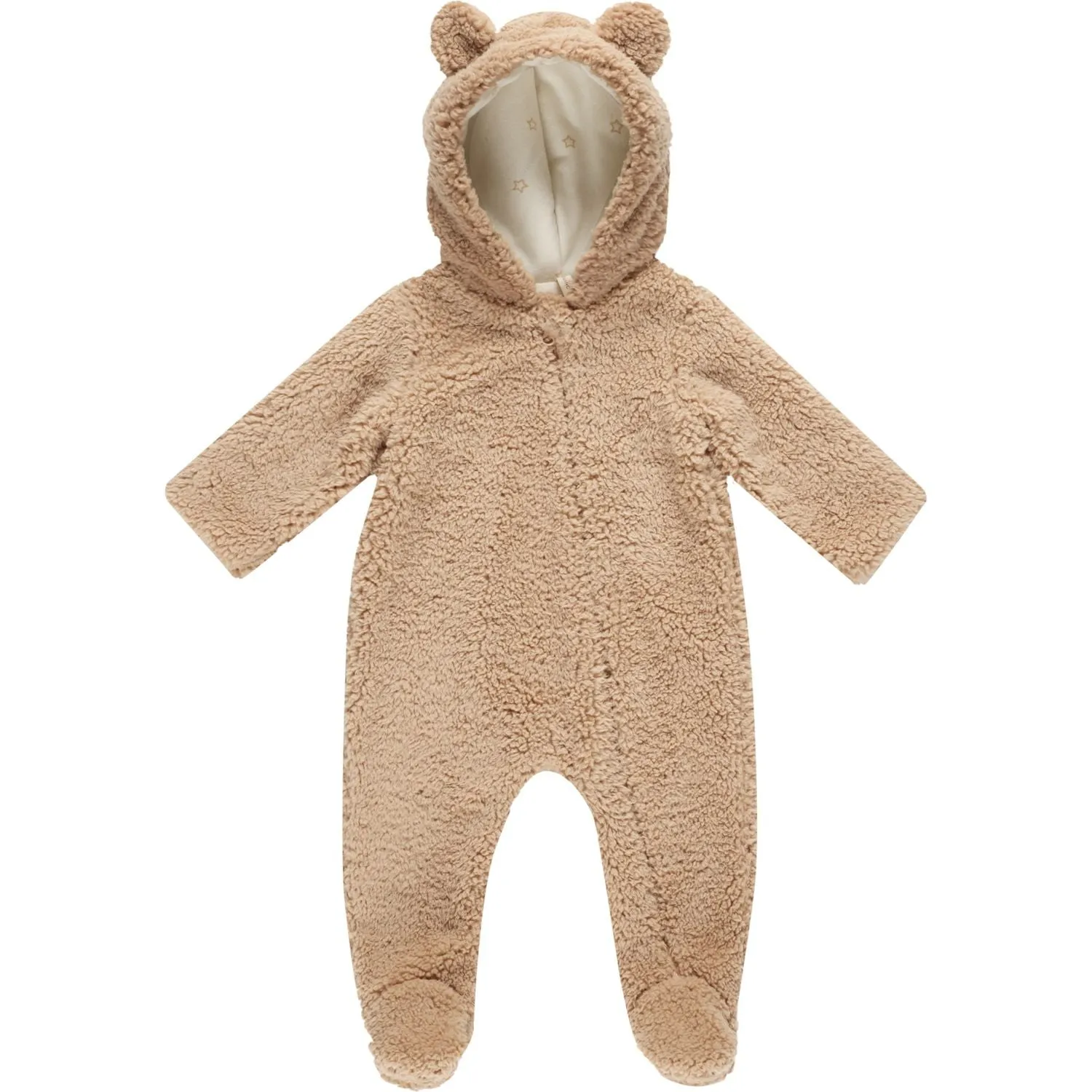 Quincy Mae Bear Jumpsuit - Beige