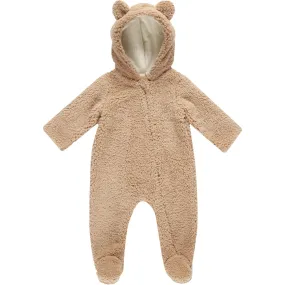 Quincy Mae Bear Jumpsuit - Beige