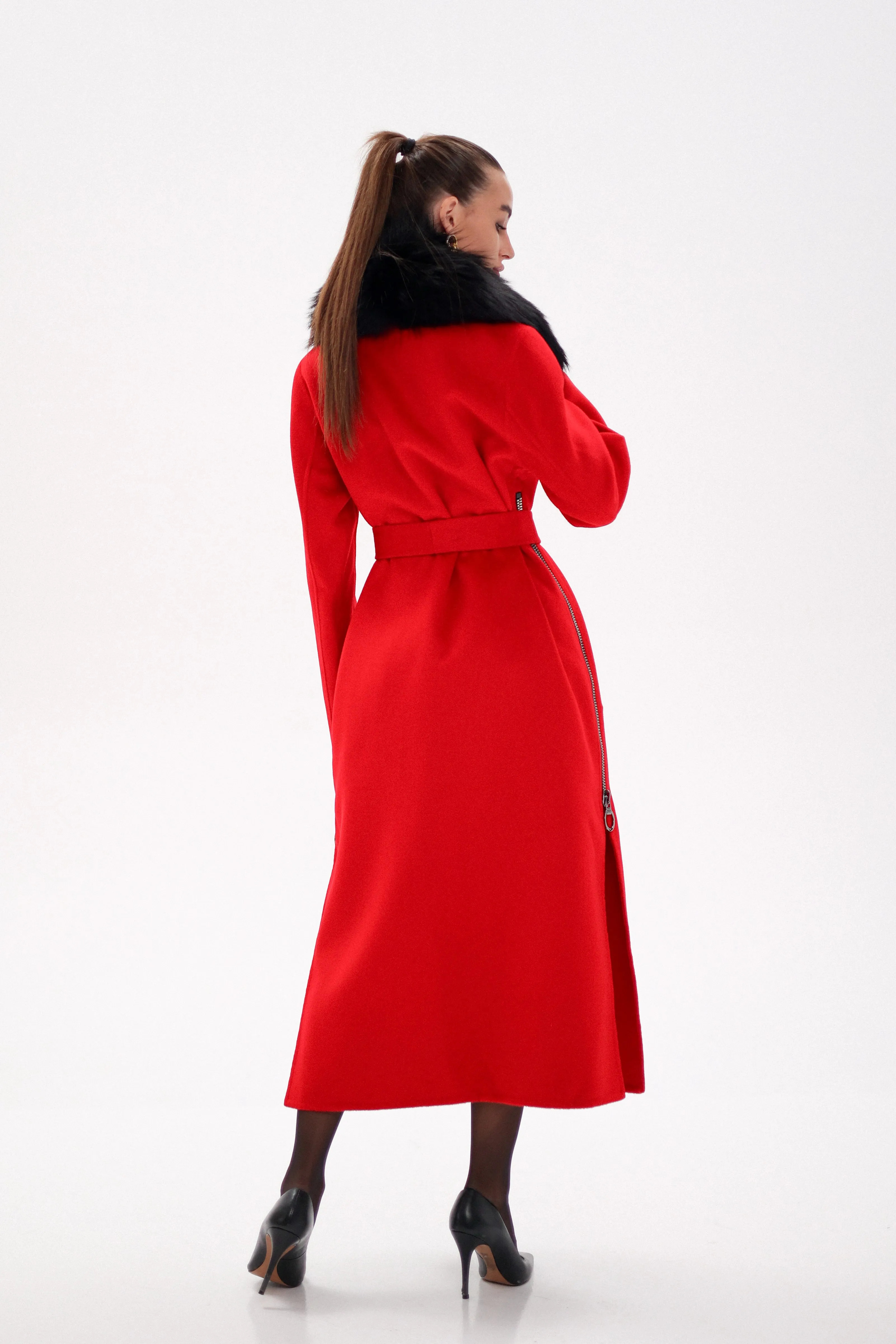 Saga®Furs Silver Fox Wool Alpaca Coat