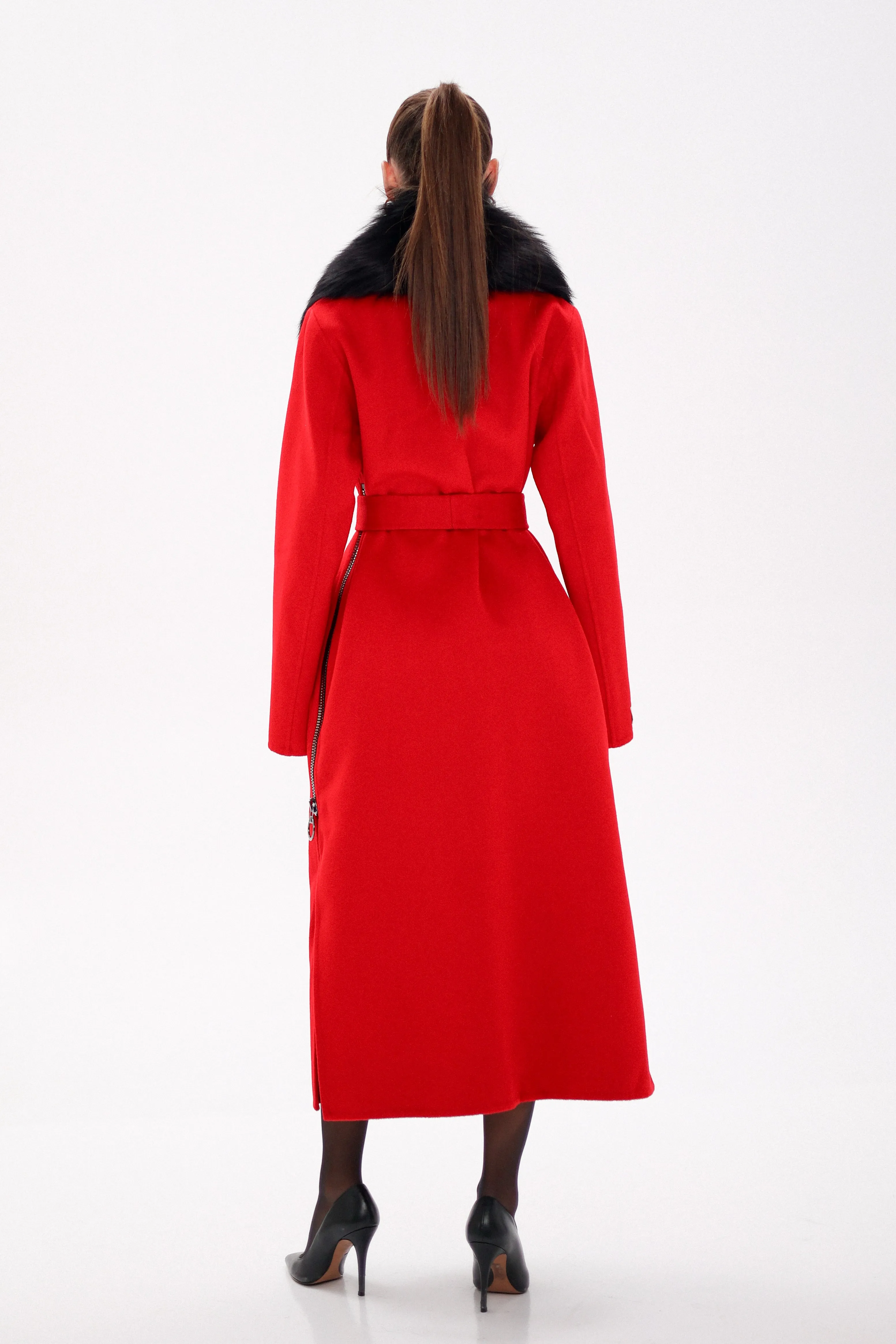 Saga®Furs Silver Fox Wool Alpaca Coat
