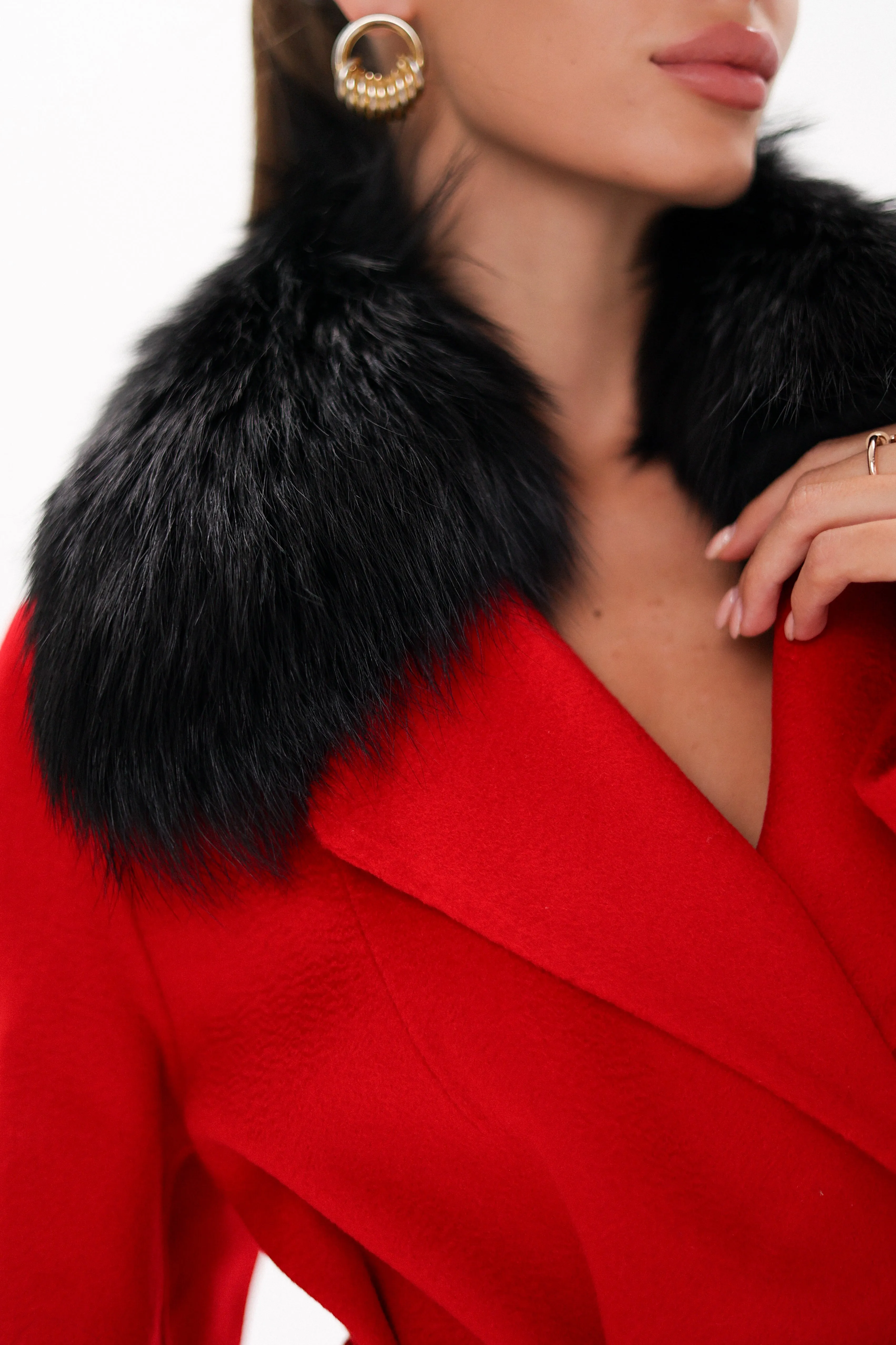 Saga®Furs Silver Fox Wool Alpaca Coat