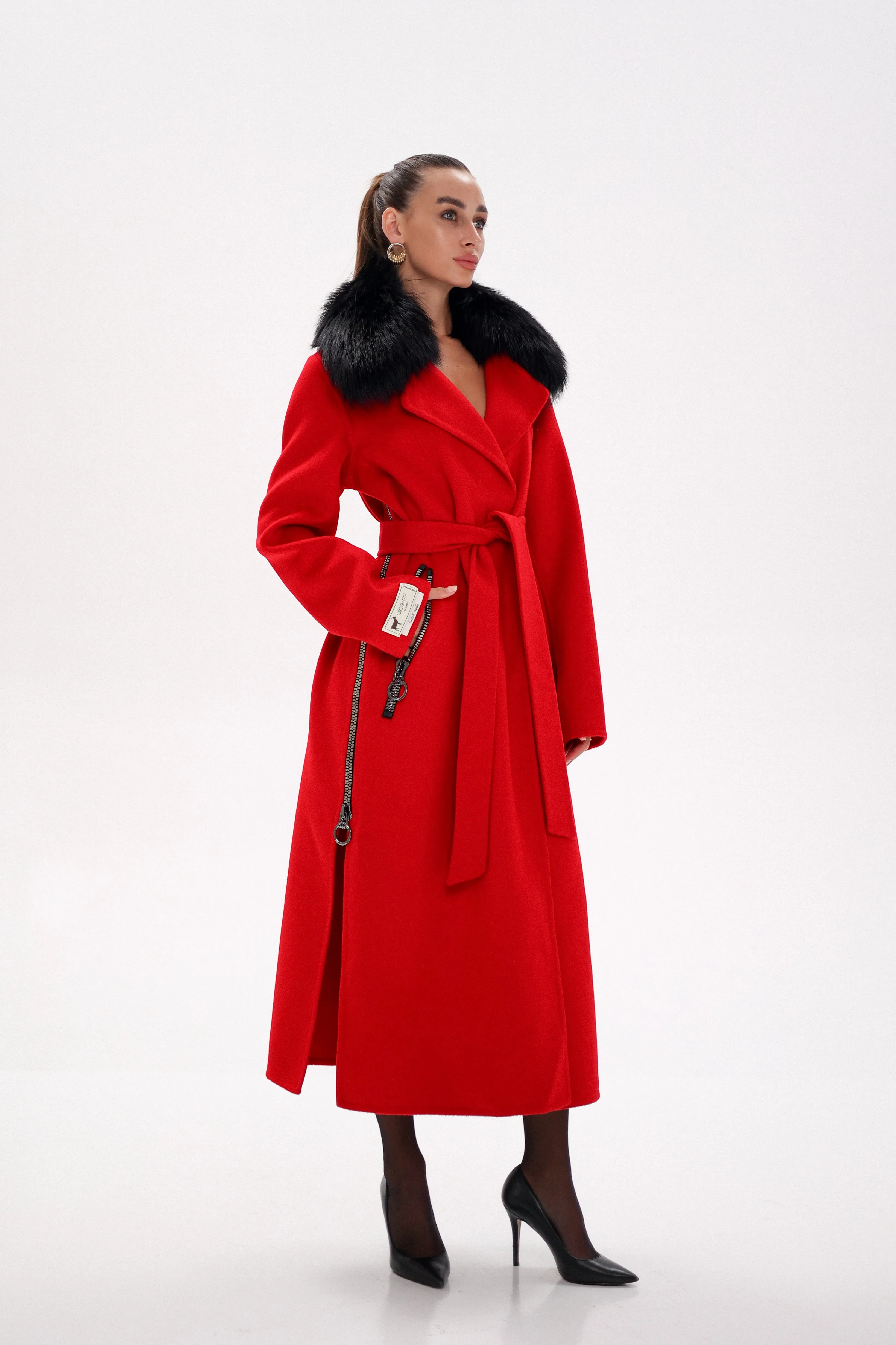 Saga®Furs Silver Fox Wool Alpaca Coat