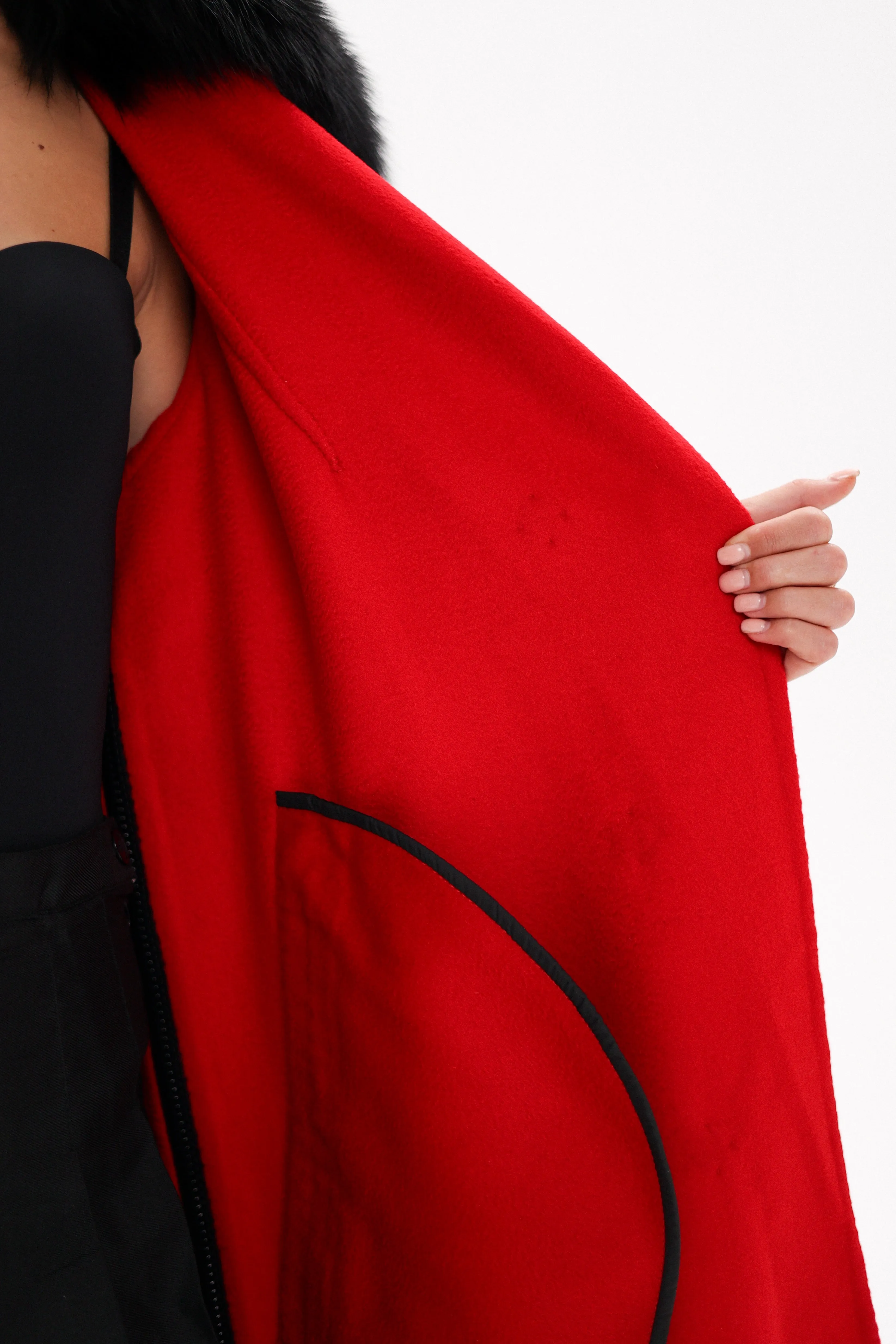 Saga®Furs Silver Fox Wool Alpaca Coat