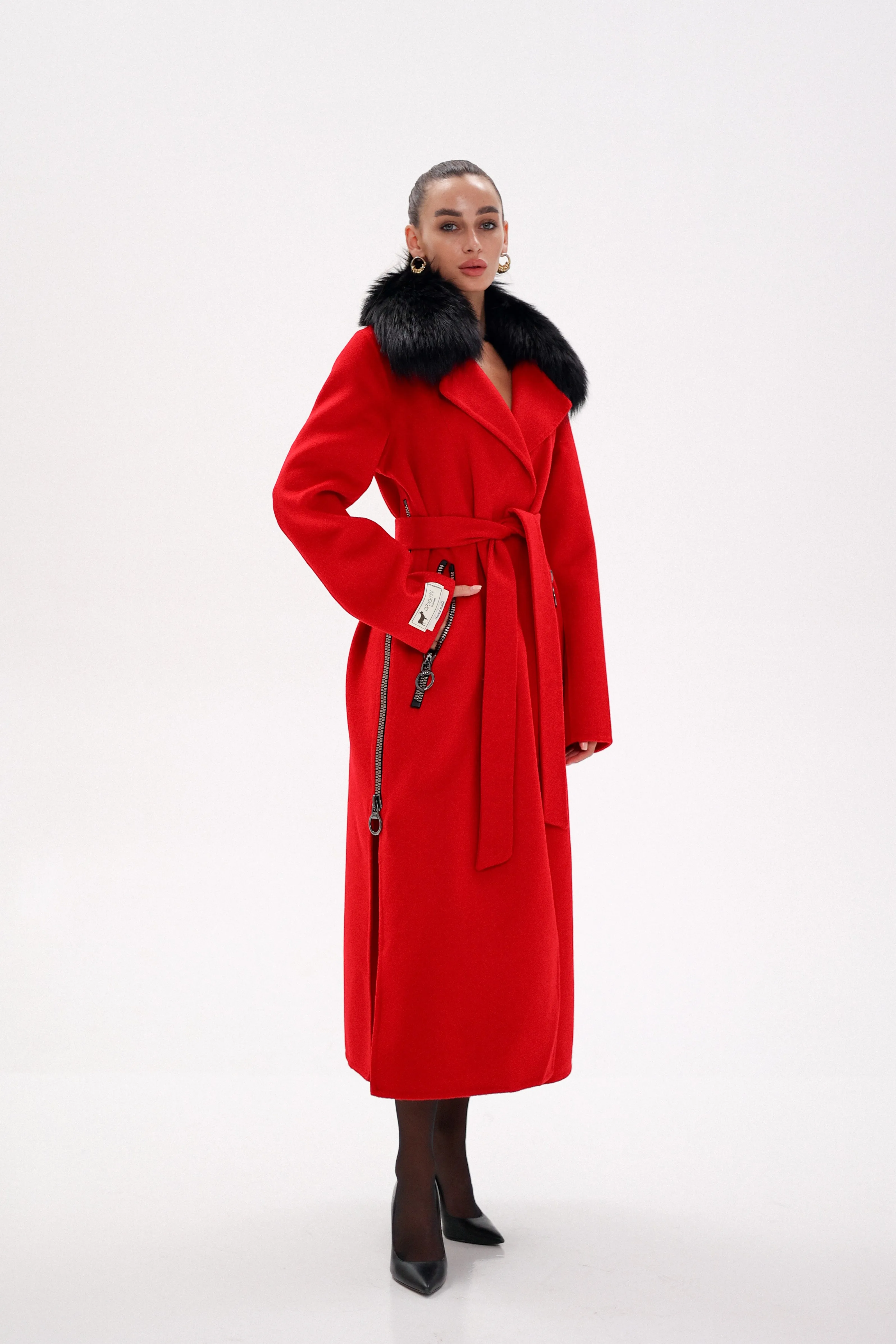 Saga®Furs Silver Fox Wool Alpaca Coat