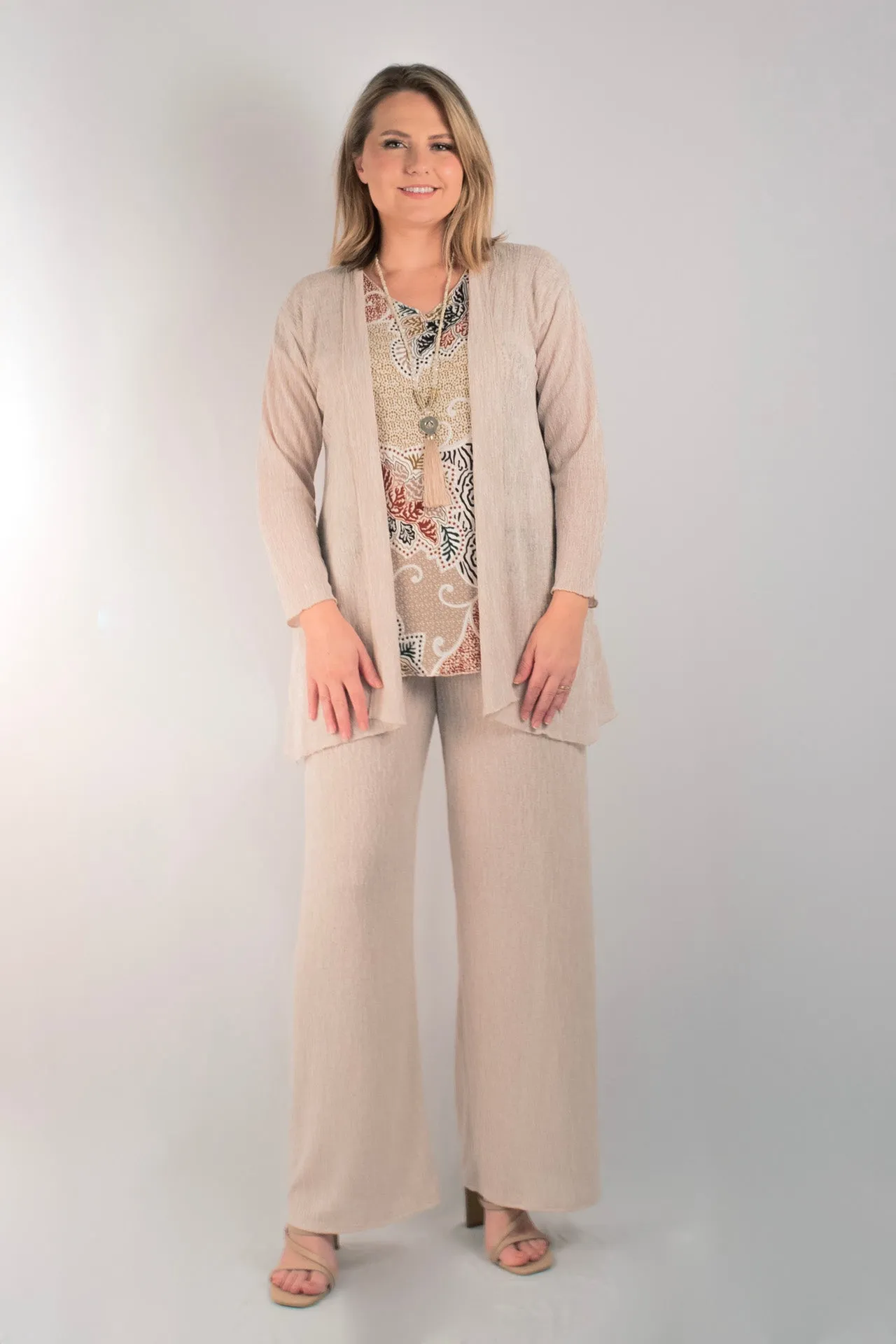 Sand Haven Poly/Rayon Long Sleeve Cardigan