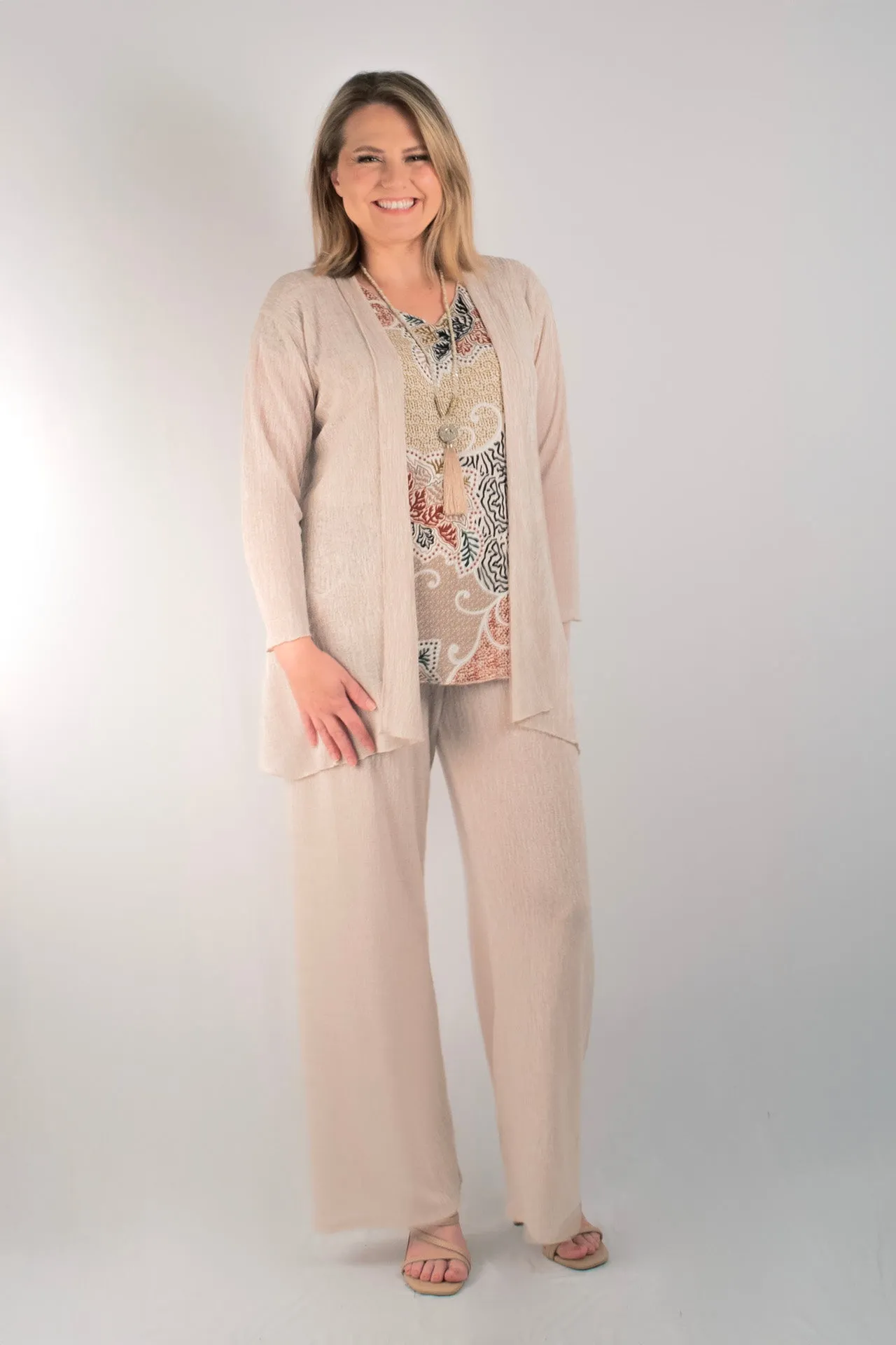Sand Haven Poly/Rayon Long Sleeve Cardigan