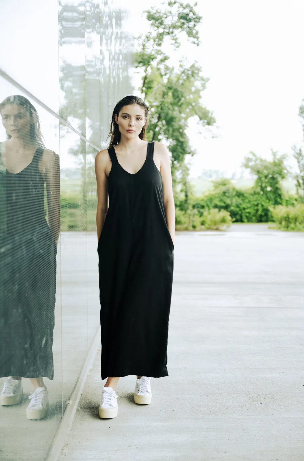 Santa Clara Jumpsuit in Black Tencel