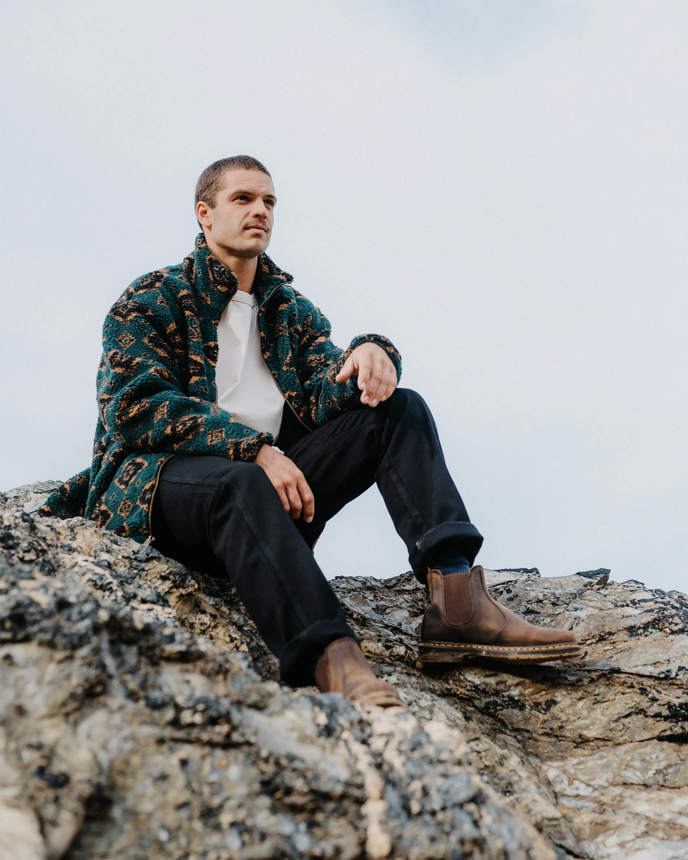 Sherpa Fleece Jacket in Scarab