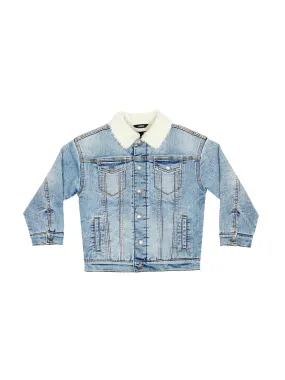 SILVER JEANS CO. - Boys Denim Sherpa-Lined Jacket