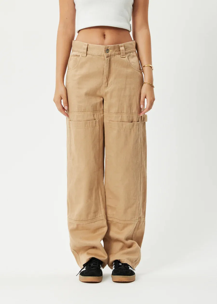 SLEEPY HOLLOW MOSS HEMP TWILL CARPENTER PANTS | TAN