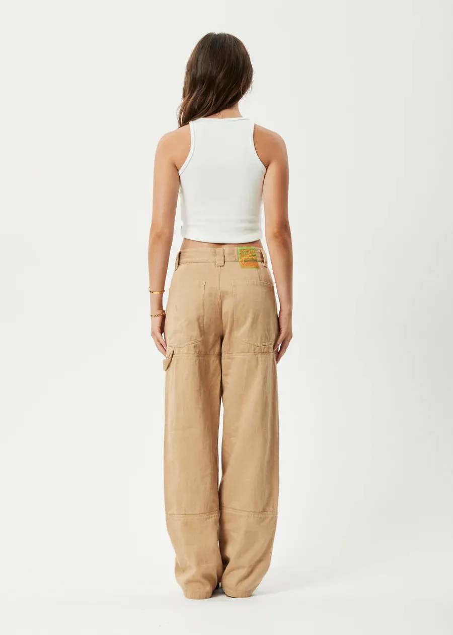 SLEEPY HOLLOW MOSS HEMP TWILL CARPENTER PANTS | TAN