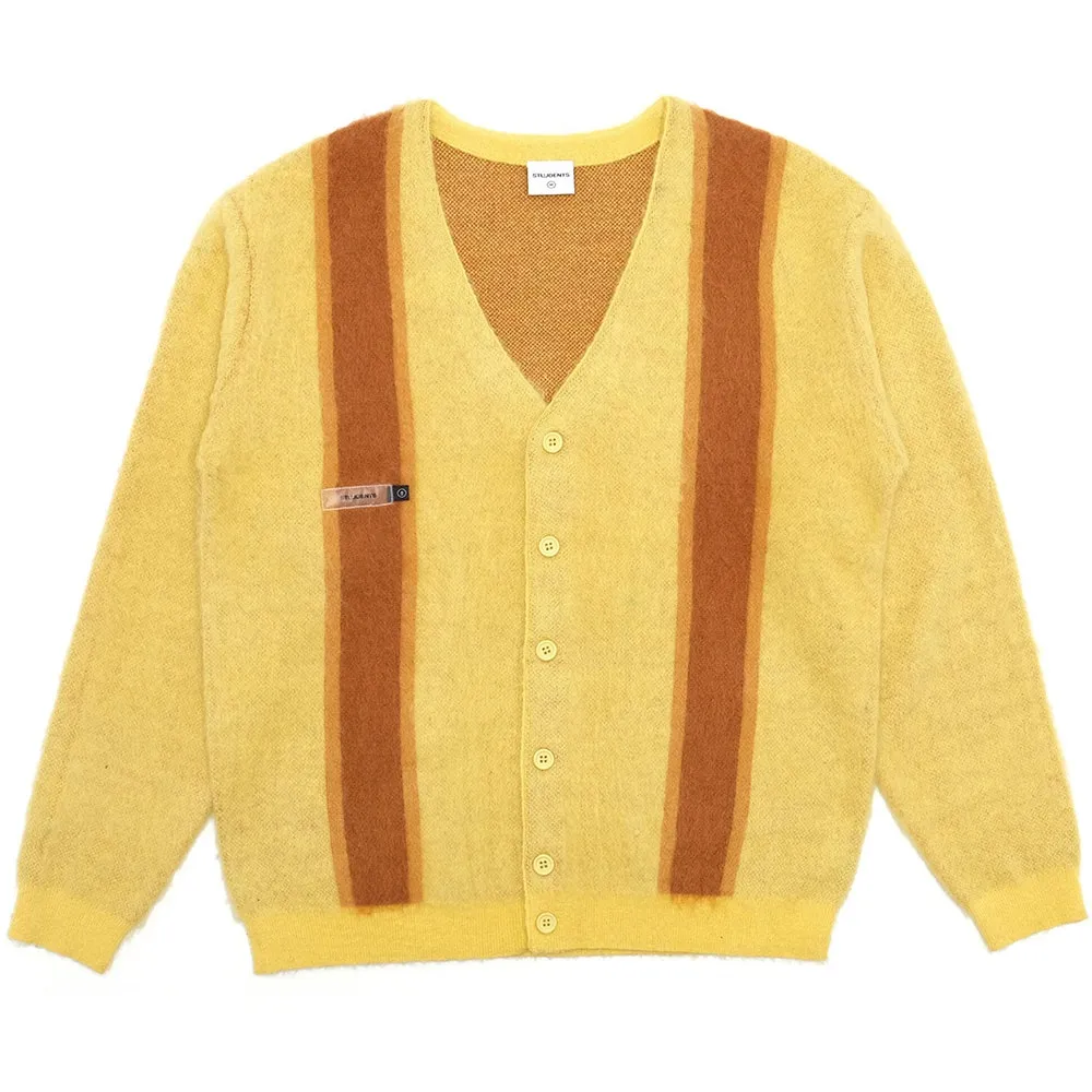Students Golf Ellis Mohair Cardigan - MUSTARD