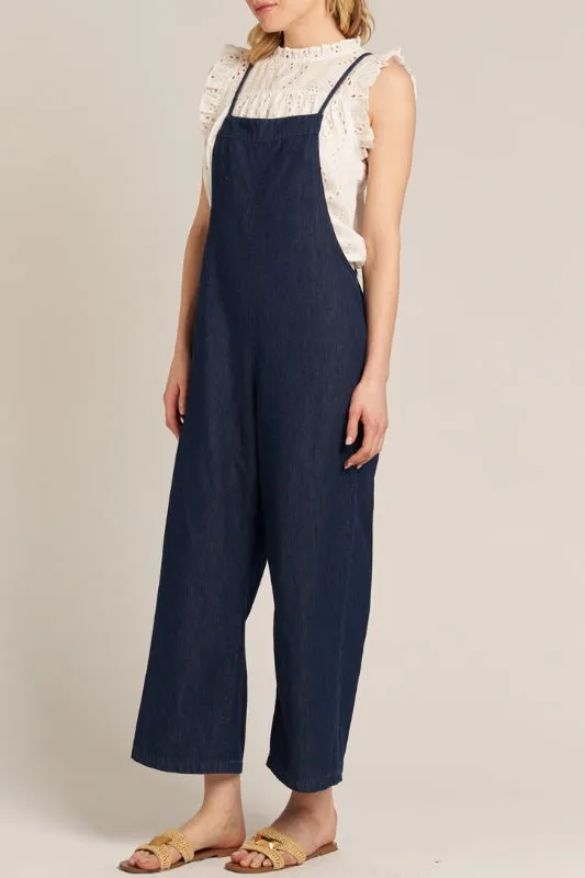 talia romper - dark denim