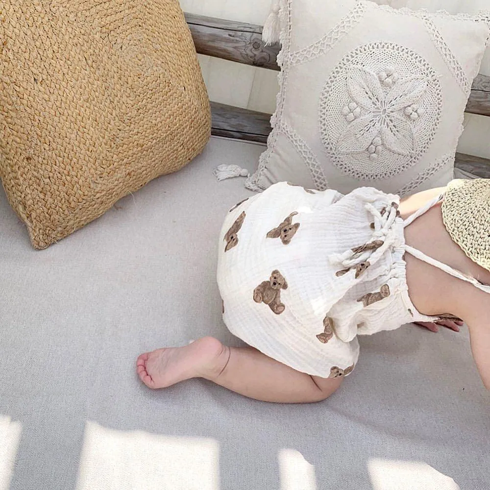 Teddy Bear Gauze Jumpsuit