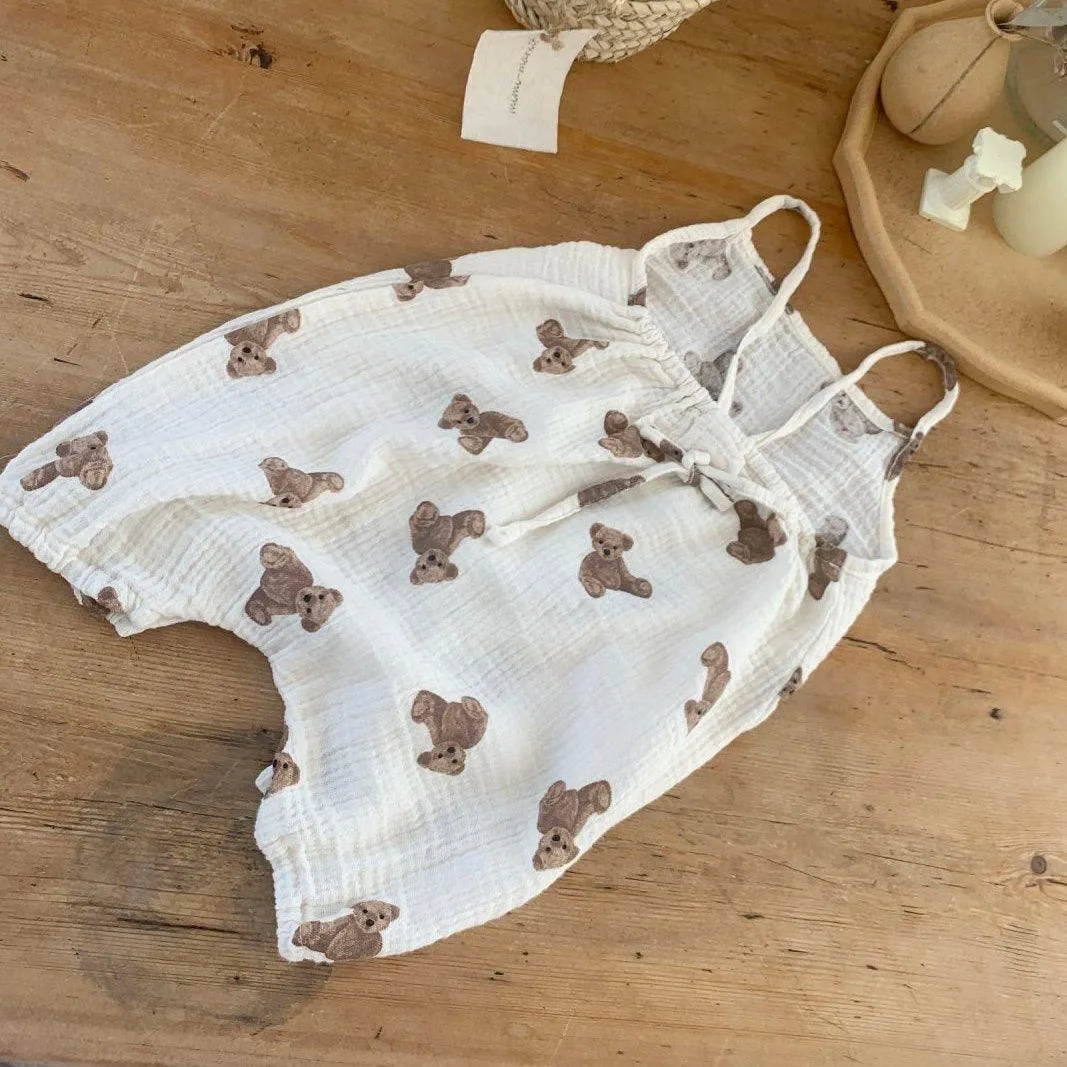 Teddy Bear Gauze Jumpsuit