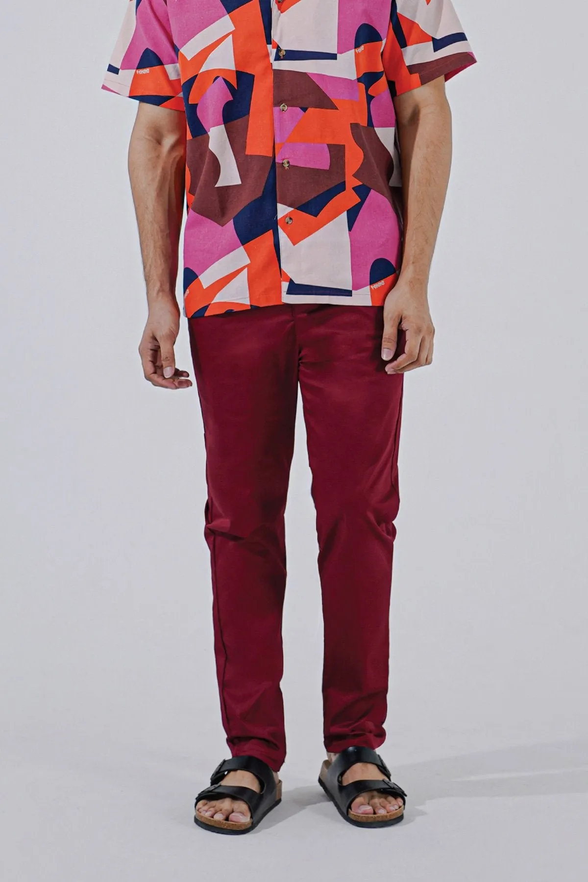 The Perfect Men Slim Fit Pants - Maroon