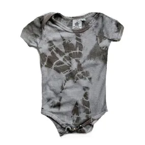 Tie Dye Hemp Baby Short SS Onesie, Grey