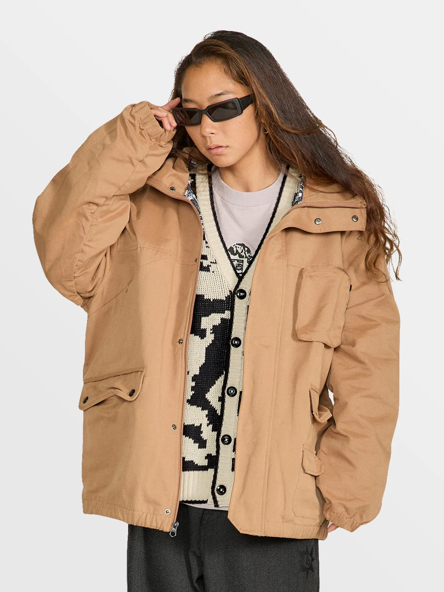Tokyo True Collage Cardigan - Dirty White