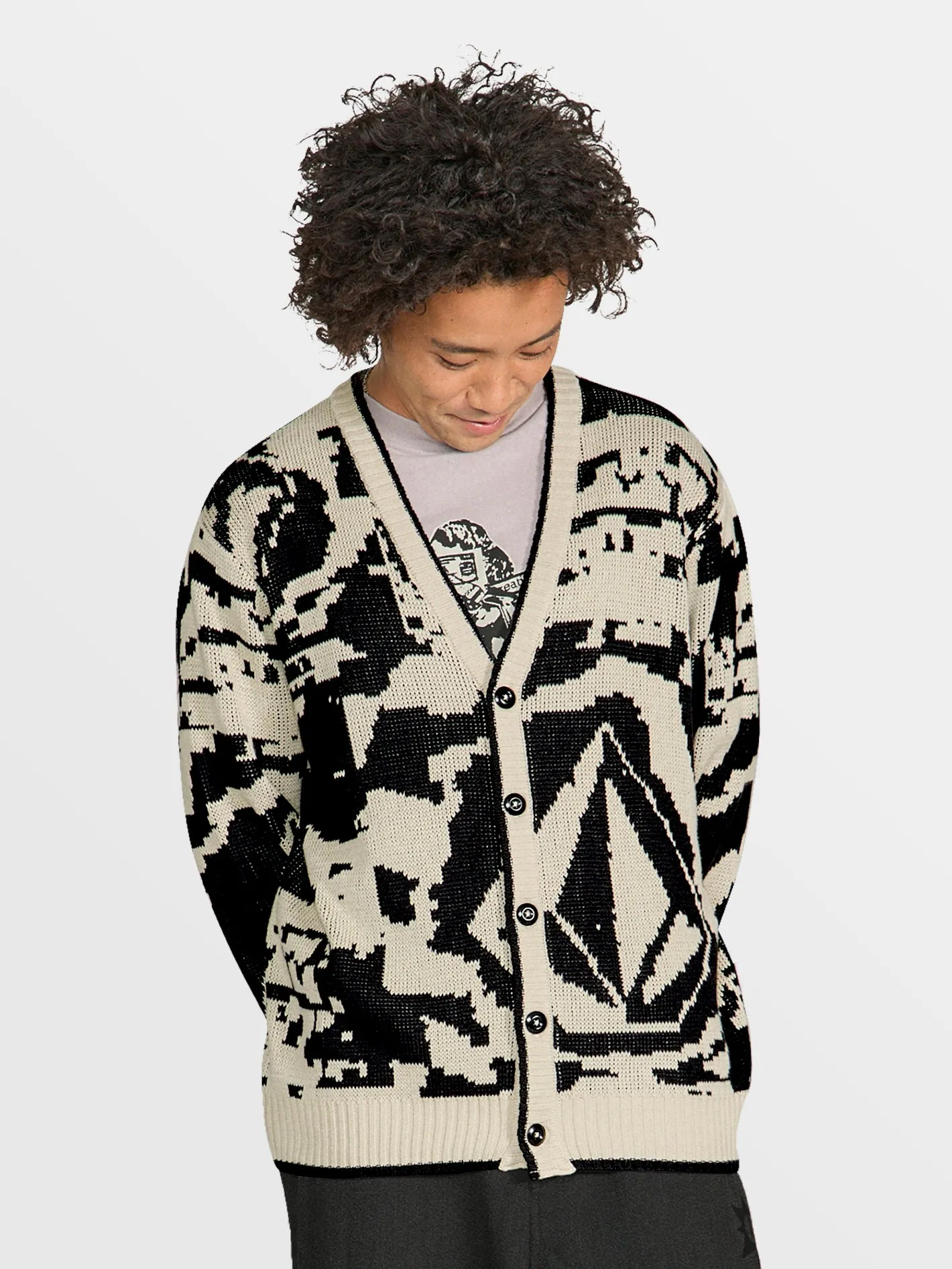 Tokyo True Collage Cardigan - Dirty White