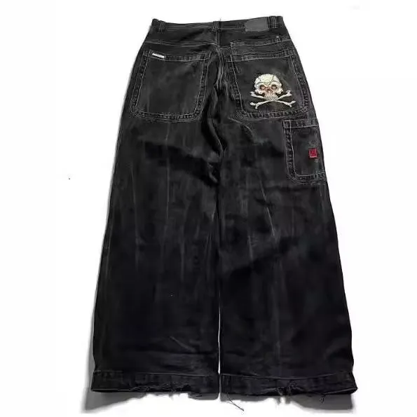 Toleet 90s Harajuku style streetwear Loose Jeans Men's and Women's Vintage Embroidered Hip Hop Gothic Streetwear Jeans