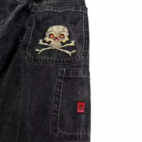 Toleet 90s Harajuku style streetwear Loose Jeans Men's and Women's Vintage Embroidered Hip Hop Gothic Streetwear Jeans