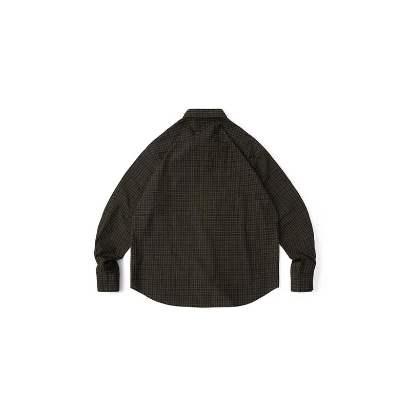 Toleet 90s streetwear aesthetic chandler bing Autumn 2024 New Long Sleeve Black Color Plaid Shirt Coat Autumn