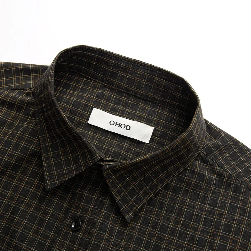 Toleet 90s streetwear aesthetic chandler bing Autumn 2024 New Long Sleeve Black Color Plaid Shirt Coat Autumn